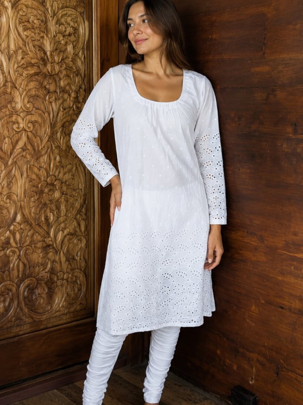 White Indian Punjabi Dress Set – Handcrafted Elegance